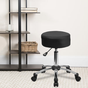 English Elm Commercial Grade Medical Ergonomic Stool with Chrome Base