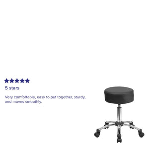 English Elm Commercial Grade Medical Ergonomic Stool with Chrome Base
