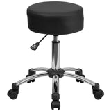 English Elm Commercial Grade Medical Ergonomic Stool with Chrome Base