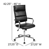 English Elm Commercial Grade High Back LeatherSoft Contemporary Panel Executive Swivel Office Chair