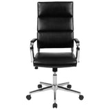 English Elm Commercial Grade High Back LeatherSoft Contemporary Panel Executive Swivel Office Chair