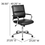 English Elm Commercial Grade Mid-Back LeatherSoft Contemporary Panel Executive Swivel Office Chair