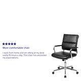 English Elm Commercial Grade Mid-Back LeatherSoft Contemporary Panel Executive Swivel Office Chair