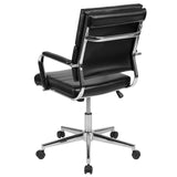 English Elm Commercial Grade Mid-Back LeatherSoft Contemporary Panel Executive Swivel Office Chair