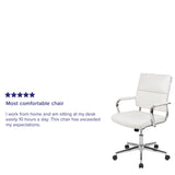 English Elm Commercial Grade Mid-Back LeatherSoft Contemporary Panel Executive Swivel Office Chair