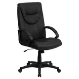 English Elm Commercial Grade High Back Leather Executive Swivel Office Chair with Arms