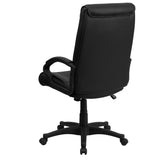 English Elm Commercial Grade High Back Leather Executive Swivel Office Chair with Arms