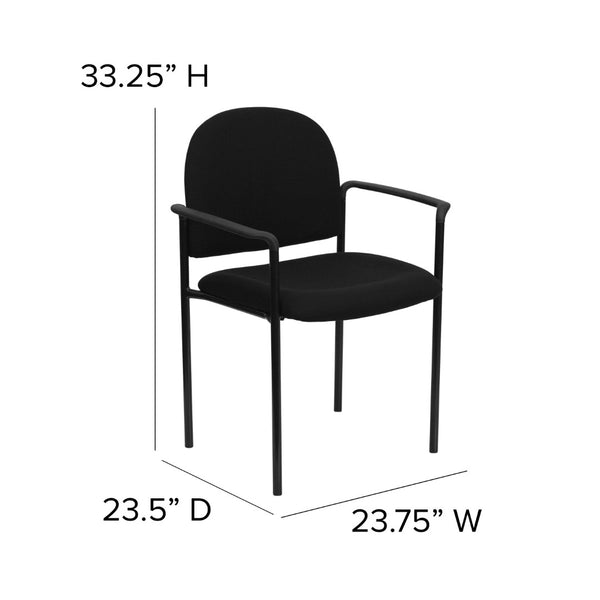 English Elm Commercial Grade Comfort Stackable Steel Side Reception Chair with Arms