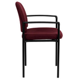 English Elm Commercial Grade Comfort Stackable Steel Side Reception Chair with Arms