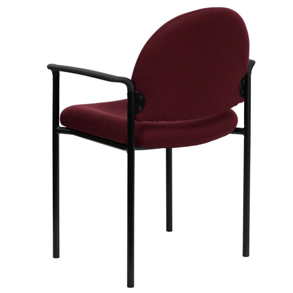English Elm Commercial Grade Comfort Stackable Steel Side Reception Chair with Arms
