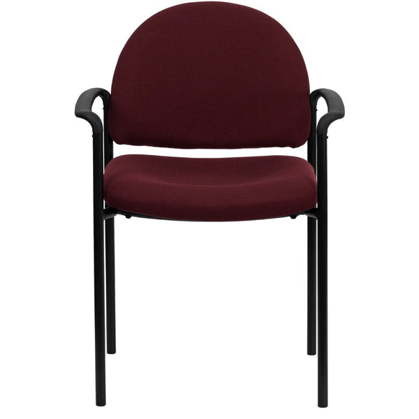 English Elm Commercial Grade Comfort Stackable Steel Side Reception Chair with Arms