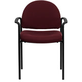 English Elm Commercial Grade Comfort Stackable Steel Side Reception Chair with Arms