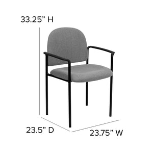 English Elm Commercial Grade Comfort Stackable Steel Side Reception Chair with Arms