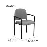 English Elm Commercial Grade Comfort Stackable Steel Side Reception Chair with Arms