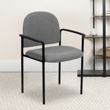 English Elm Commercial Grade Comfort Stackable Steel Side Reception Chair with Arms