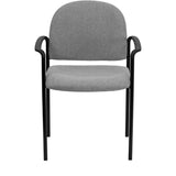 English Elm Commercial Grade Comfort Stackable Steel Side Reception Chair with Arms