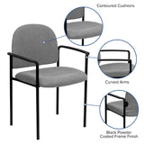 English Elm Commercial Grade Comfort Stackable Steel Side Reception Chair with Arms