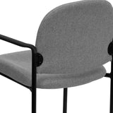 English Elm Commercial Grade Comfort Stackable Steel Side Reception Chair with Arms