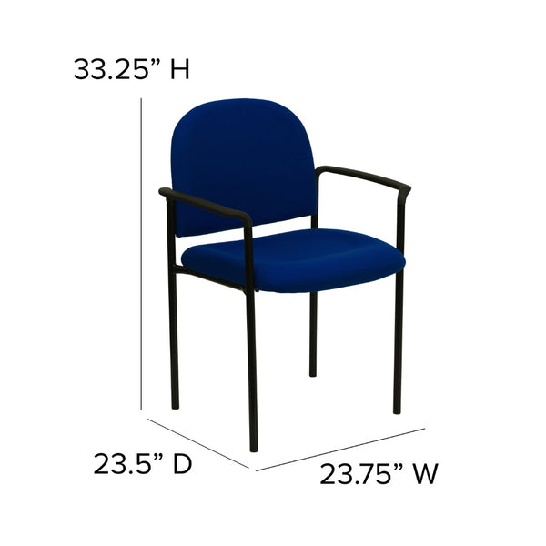English Elm Commercial Grade Comfort Stackable Steel Side Reception Chair with Arms