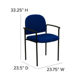 English Elm Commercial Grade Comfort Stackable Steel Side Reception Chair with Arms