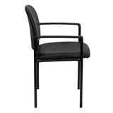 English Elm Commercial Grade Comfort Stackable Steel Side Reception Chair with Arms