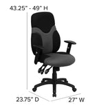 English Elm Commercial Grade High Back Ergonomic Mesh Swivel Task Office Chair with Adjustable Arms