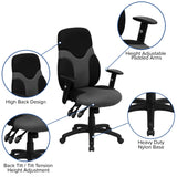 English Elm Commercial Grade High Back Ergonomic Mesh Swivel Task Office Chair with Adjustable Arms