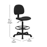 English Elm Commercial Grade Fabric Drafting Chair (Cylinders: 22.5''-27''H or 26''-30.5''H)