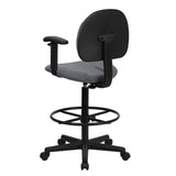 English Elm Commercial Grade Fabric Drafting Chair with Adjustable Arms (Cylinders: 22.5''-27''H or 26''-30.5''H)