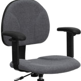 English Elm Commercial Grade Fabric Drafting Chair with Adjustable Arms (Cylinders: 22.5''-27''H or 26''-30.5''H)