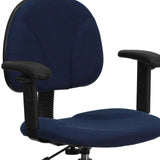 English Elm Commercial Grade Fabric Drafting Chair with Adjustable Arms (Cylinders: 22.5''-27''H or 26''-30.5''H)