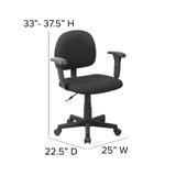 English Elm Commercial Grade Mid-Back Fabric Swivel Task Office Chair with Adjustable Arms