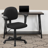 Commercial Grade Mid-Back Fabric Swivel Task Office Chair with Adjustable Arms