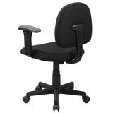 English Elm Commercial Grade Mid-Back Fabric Swivel Task Office Chair with Adjustable Arms