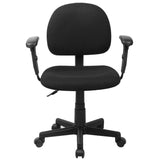 English Elm Commercial Grade Mid-Back Fabric Swivel Task Office Chair with Adjustable Arms