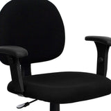 English Elm Commercial Grade Mid-Back Fabric Swivel Task Office Chair with Adjustable Arms