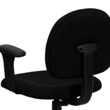 English Elm Commercial Grade Mid-Back Fabric Swivel Task Office Chair with Adjustable Arms