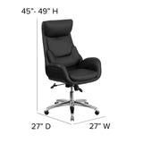 English Elm Commercial Grade High Back LeatherSoft Executive Reclining Ergonomic Swivel Office Chair with Arms