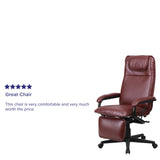 English Elm Commercial Grade High Back LeatherSoft Executive Reclining Ergonomic Swivel Office Chair with Arms