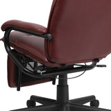 English Elm Commercial Grade High Back LeatherSoft Executive Reclining Ergonomic Swivel Office Chair with Arms