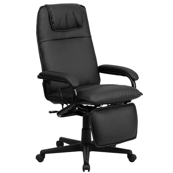 English Elm Commercial Grade High Back LeatherSoft Executive Reclining Ergonomic Swivel Office Chair with Arms