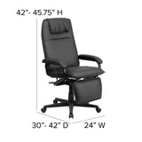 English Elm Commercial Grade High Back LeatherSoft Executive Reclining Ergonomic Swivel Office Chair with Arms