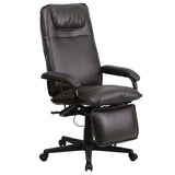 English Elm Commercial Grade High Back LeatherSoft Executive Reclining Ergonomic Swivel Office Chair with Arms