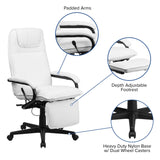 English Elm Commercial Grade High Back LeatherSoft Executive Reclining Ergonomic Swivel Office Chair with Arms