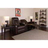 Leather Theater Seating with Motorized Recline & Cup Holders: Stylish Comfort