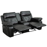 English Elm Series 2-Seat Reclining LeatherSoft Theater Seating Unit with Straight Cup Holders