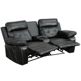 English Elm Series 2-Seat Reclining LeatherSoft Theater Seating Unit with Curved Cup Holders