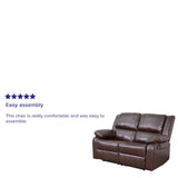 English Elm Harmony Series Loveseat with Two Built-In Recliners