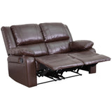 English Elm Harmony Series Loveseat with Two Built-In Recliners