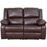 English Elm Harmony Series Loveseat with Two Built-In Recliners